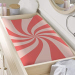 Pink Psychedelic Swirl Print Changing Pad Cover