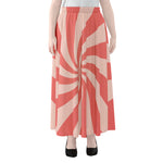 Pink Psychedelic Swirl Print Chiffon Maxi Skirt