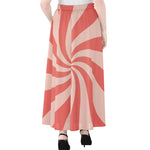 Pink Psychedelic Swirl Print Chiffon Maxi Skirt