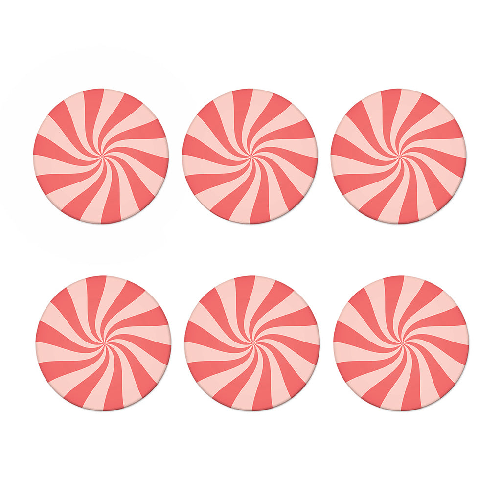 Pink Psychedelic Swirl Print Coaster Set