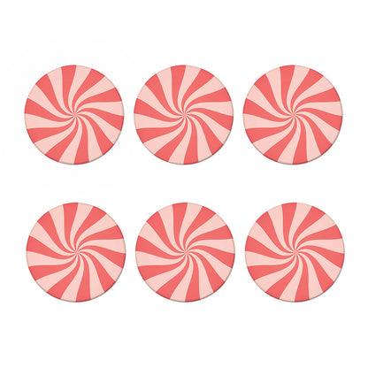 Pink Psychedelic Swirl Print Coaster Set