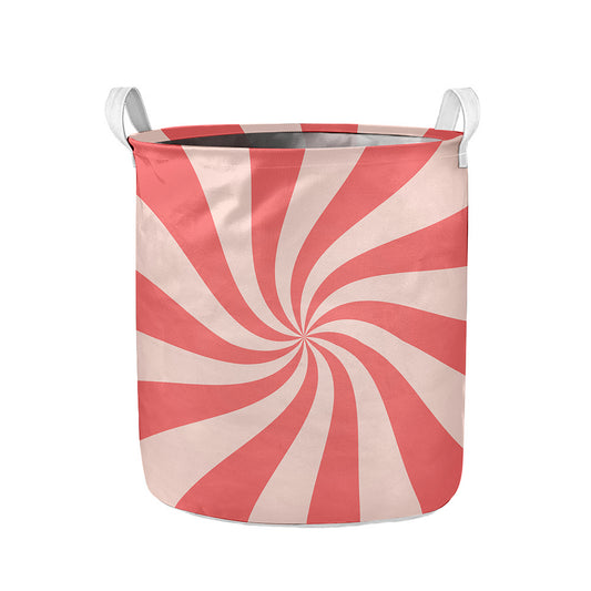 Pink Psychedelic Swirl Print Collapsible Laundry Basket