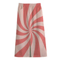 Pink Psychedelic Swirl Print Cotton Front Slit Maxi Skirt