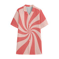 Pink Psychedelic Swirl Print Cotton Hawaiian Shirt