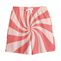 Pink Psychedelic Swirl Print Cotton Shorts