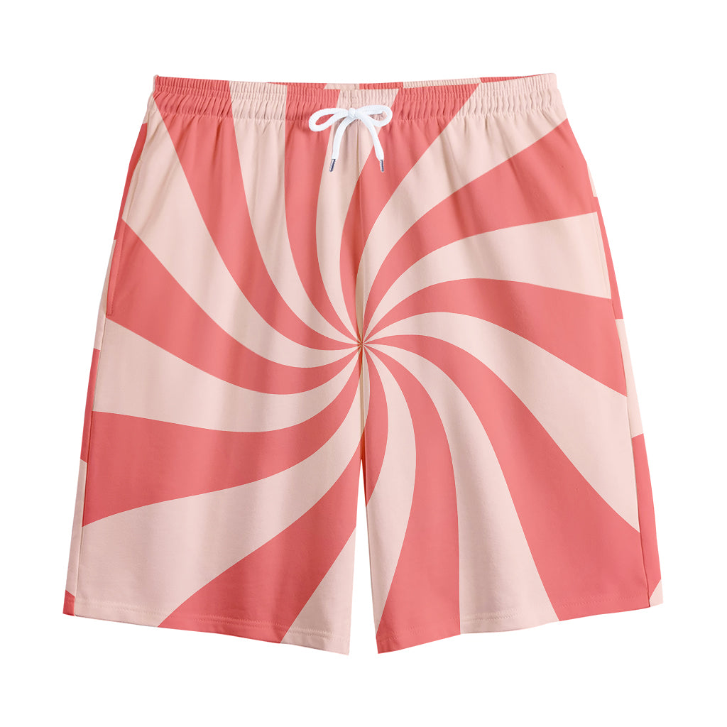 Pink Psychedelic Swirl Print Cotton Shorts