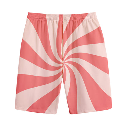 Pink Psychedelic Swirl Print Cotton Shorts