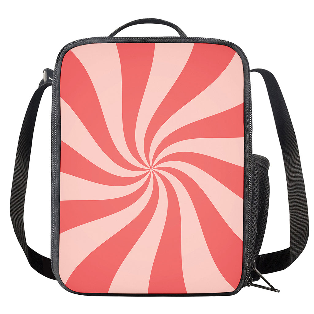 Pink Psychedelic Swirl Print Crossbody Lunch Bag