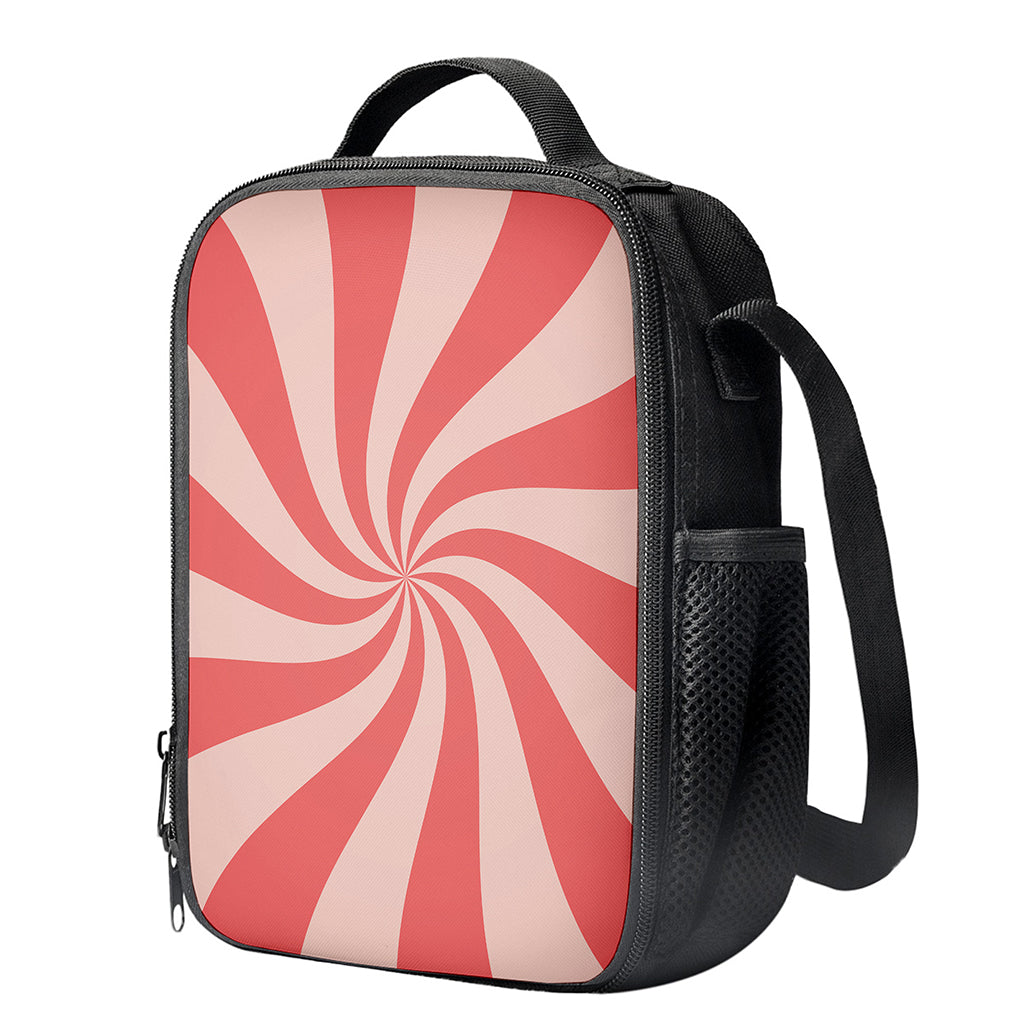 Pink Psychedelic Swirl Print Crossbody Lunch Bag