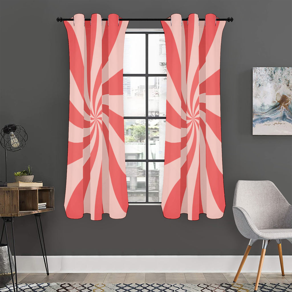 Pink Psychedelic Swirl Print Curtain