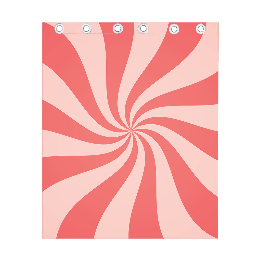 Pink Psychedelic Swirl Print Curtain