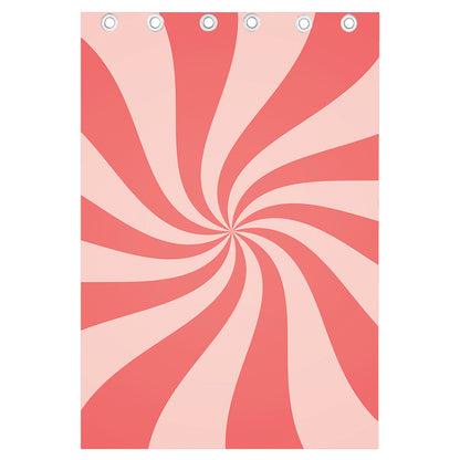 Pink Psychedelic Swirl Print Curtain