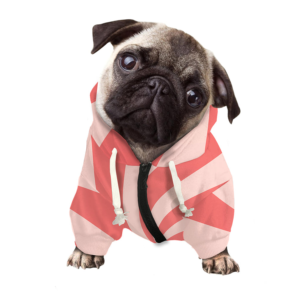 Pink Psychedelic Swirl Print Dog Zip Up Hoodie