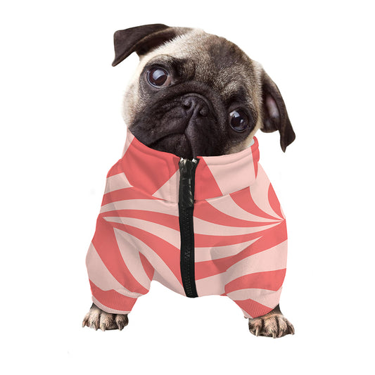 Pink Psychedelic Swirl Print Dog Zip Up Jacket