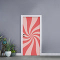 Pink Psychedelic Swirl Print Door Sticker