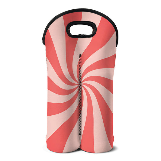 Pink Psychedelic Swirl Print Double Neoprene Wine Tote