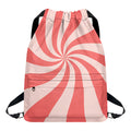 Pink Psychedelic Swirl Print Drawstring Backpack