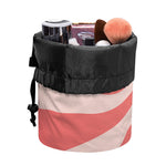 Pink Psychedelic Swirl Print Drawstring Makeup Bag