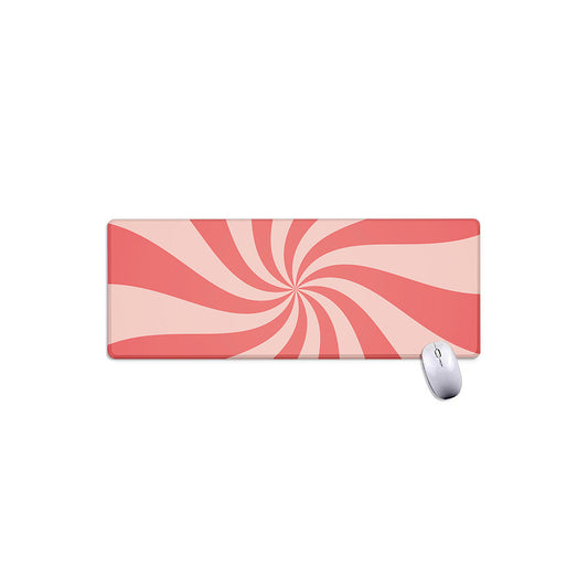 Pink Psychedelic Swirl Print Extended Mouse Pad