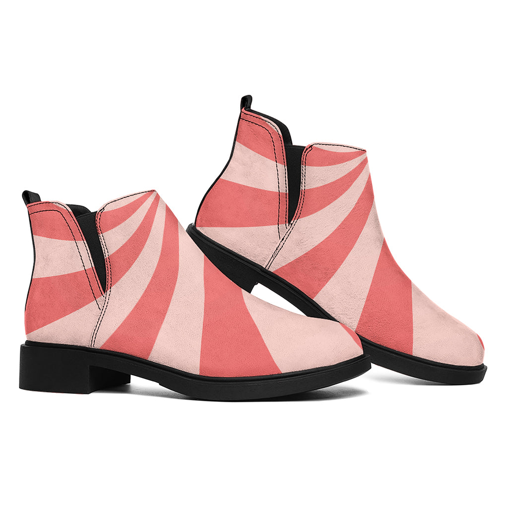 Pink Psychedelic Swirl Print Flat Ankle Boots