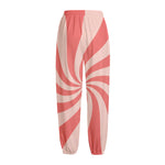 Pink Psychedelic Swirl Print Fleece Lined Knit Pants