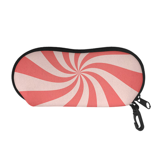 Pink Psychedelic Swirl Print Glasses Case