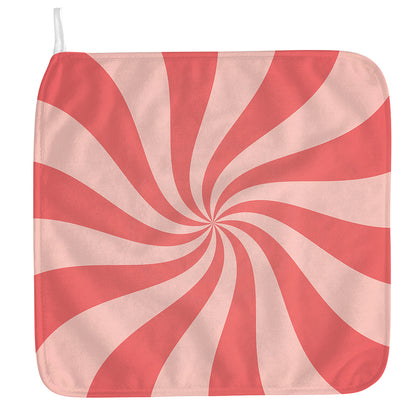 Pink Psychedelic Swirl Print Hand Towel