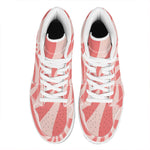 Pink Psychedelic Swirl Print High Top Leather Sneakers