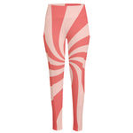 Pink Psychedelic Swirl Print High-Waisted Pocket Leggings