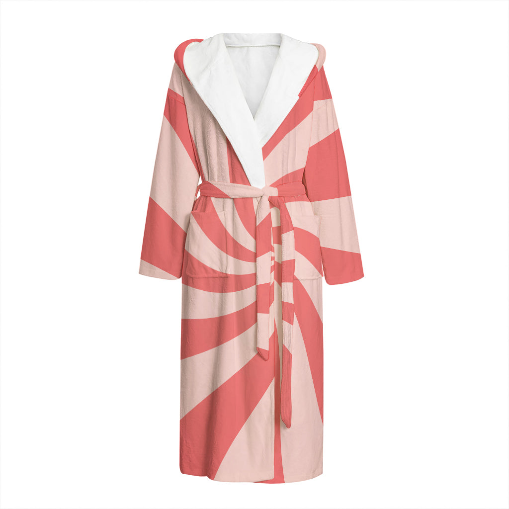 Pink Psychedelic Swirl Print Hooded Bathrobe
