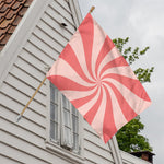 Pink Psychedelic Swirl Print House Flag