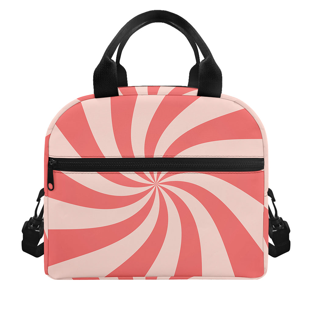 Pink Psychedelic Swirl Print Insulated Lunch Bag