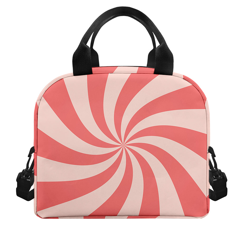 Pink Psychedelic Swirl Print Insulated Lunch Bag