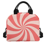 Pink Psychedelic Swirl Print Insulated Lunch Bag