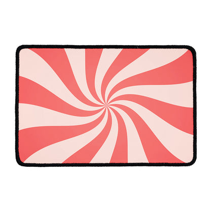 Pink Psychedelic Swirl Print Kitchen Mat