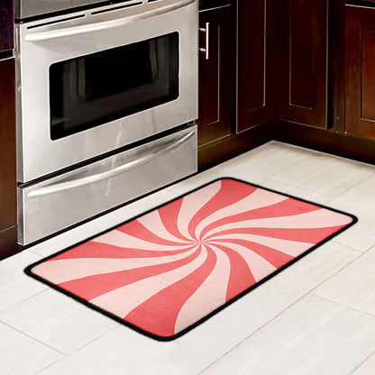 Pink Psychedelic Swirl Print Kitchen Mat
