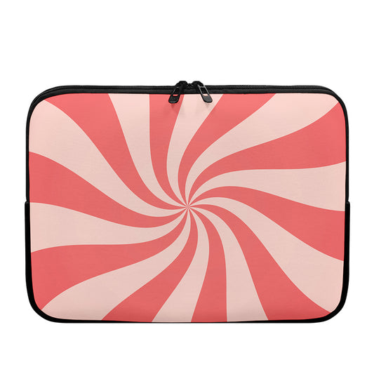 Pink Psychedelic Swirl Print Laptop Sleeve