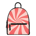 Pink Psychedelic Swirl Print Leather Backpack