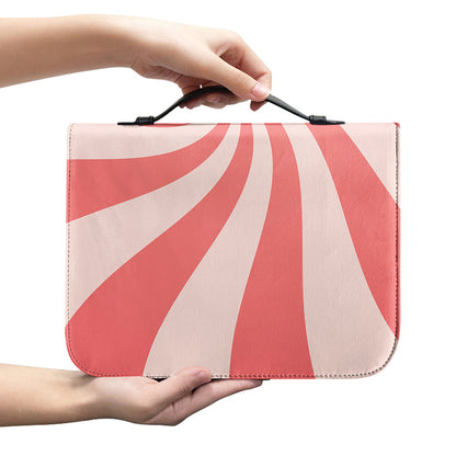 Pink Psychedelic Swirl Print Leather Bible Cover