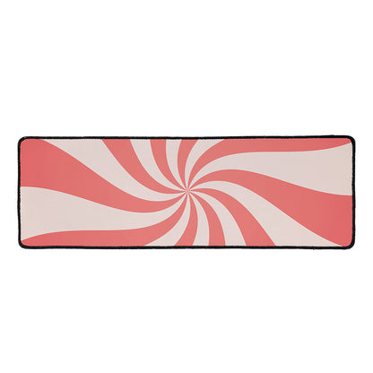 Pink Psychedelic Swirl Print Long Kitchen Mat