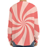 Pink Psychedelic Swirl Print Long Sleeve Baseball Jersey