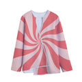 Pink Psychedelic Swirl Print Long Sleeve Short Coat