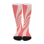 Pink Psychedelic Swirl Print Long Socks