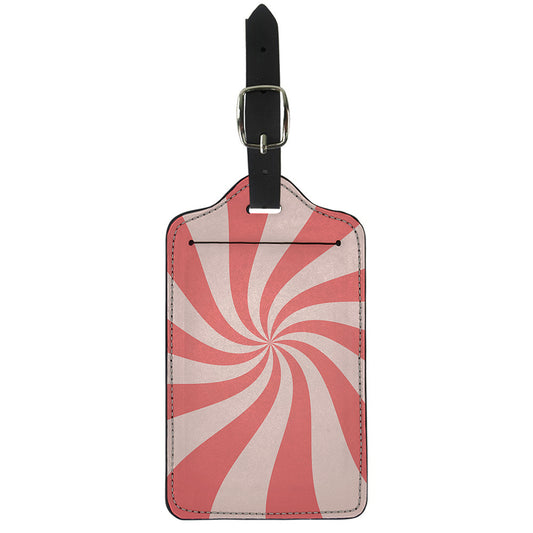 Pink Psychedelic Swirl Print Luggage Tag