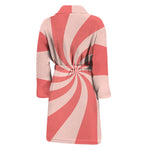 Pink Psychedelic Swirl Print Men's Bathrobe