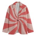 Pink Psychedelic Swirl Print Men's Blazer