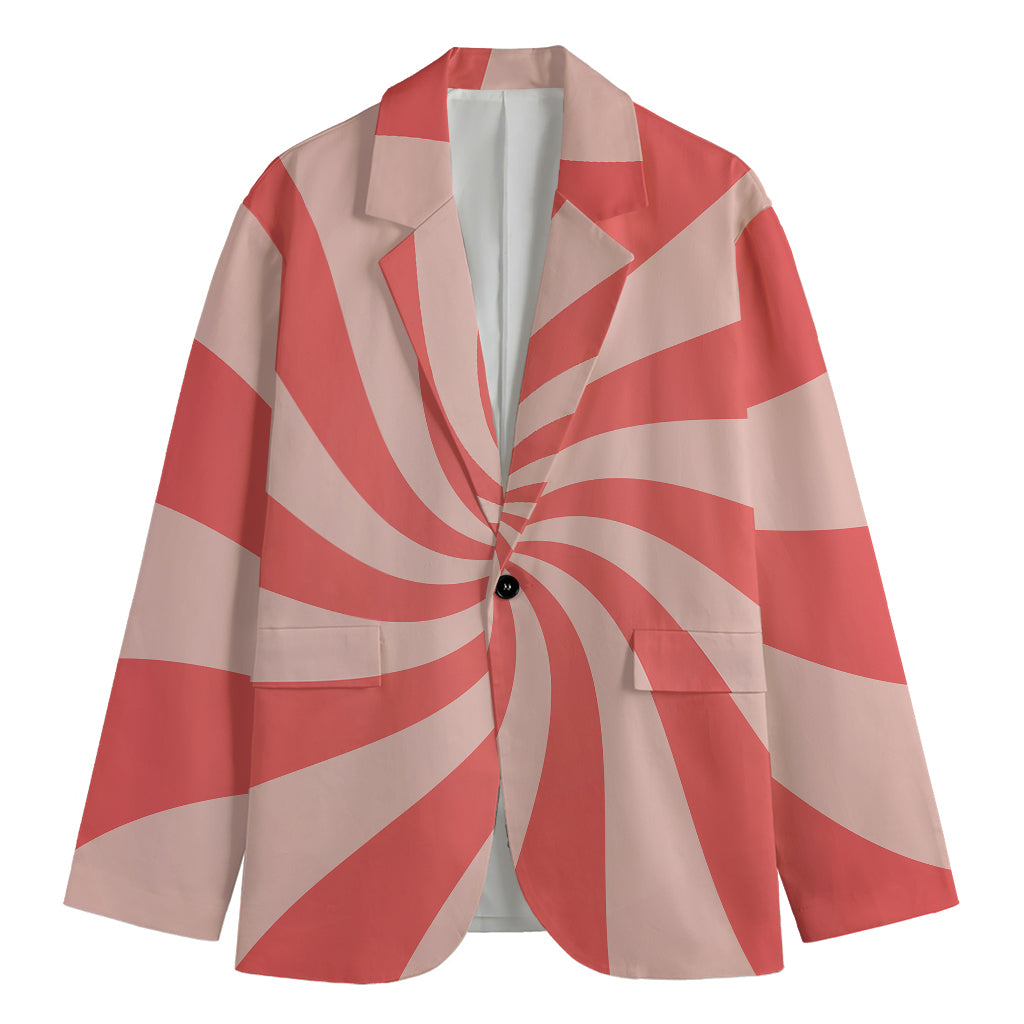 Pink Psychedelic Swirl Print Men's Blazer