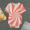 Pink Psychedelic Swirl Print Men's Bodysuit