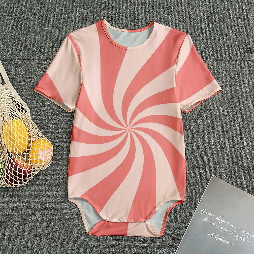 Pink Psychedelic Swirl Print Men's Bodysuit