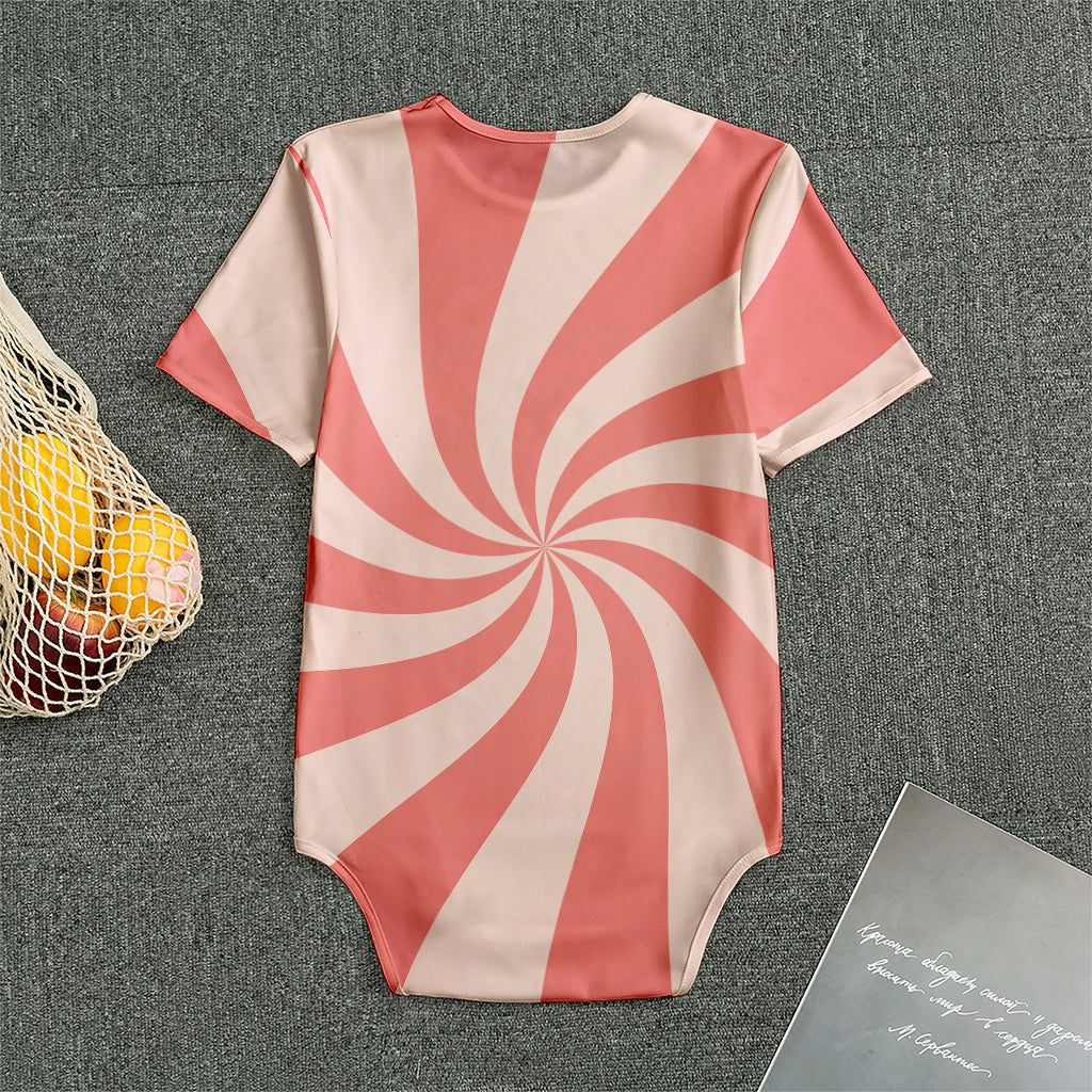 Pink Psychedelic Swirl Print Men's Bodysuit
